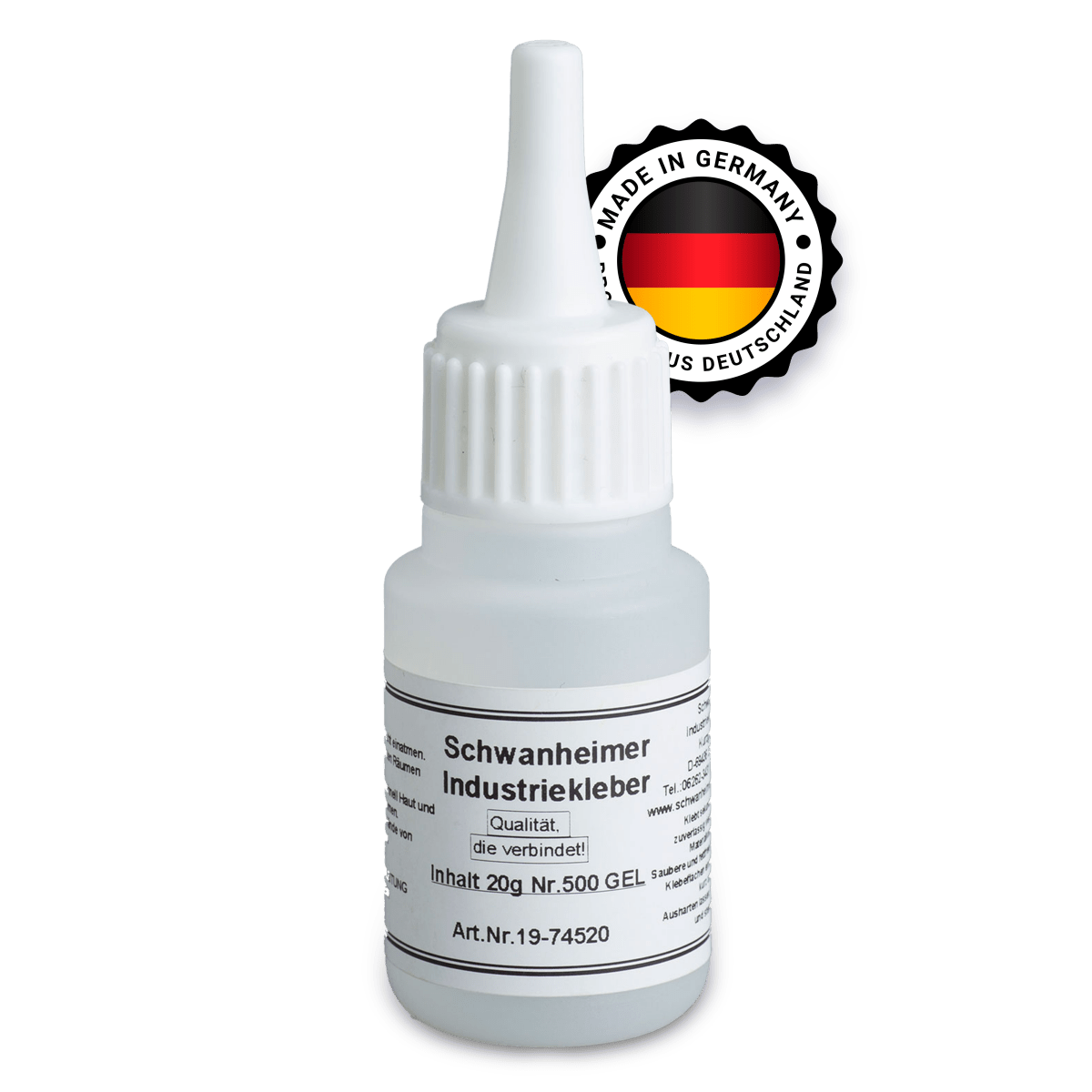 Schwanheimer Industriekleber Gel Nr.500 - hitzebstÃ¤ndig, wasserfest & spaltenÃ¼berbrÃ¼ckend - extra starker Cyanacrylat Sekundenkleber fÃ¼r Keramik, Porzellan, Metall, Glas uvm. (Hochviskos & Glasklar) - KleberKompass