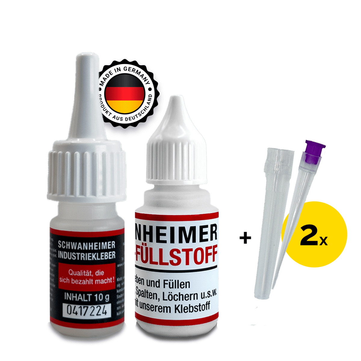 Schwanheimer SchweiÃŸnaht Kleber Set - zum reparieren, verstÃ¤rken & modellieren - extra starkes SchweiÃŸnaht aus der Flasche Set - Ohne AnrÃ¼hren & AushÃ¤rtezeiten fÃ¼r Kunststoff, Metall, Stein, Holz uvm. - KleberKompass